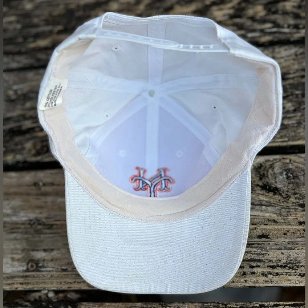 Vintage New York Mets MLB White Adjustable SnapBack Baseball Hat Cap T2